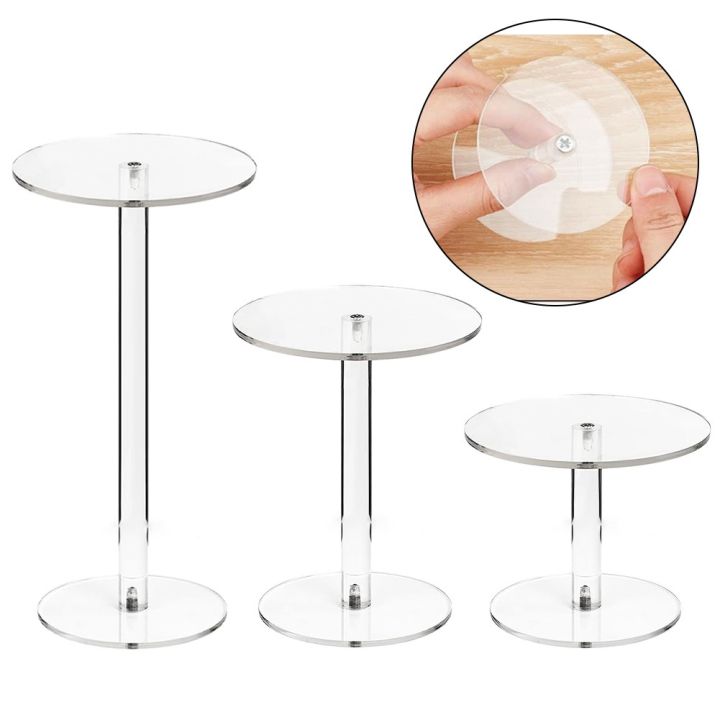 【COOLCOOK】 Acrylic Round Display Risers Set Of 3 Clear Multi-Tier ...