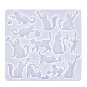 Cats Earrings Silicones Mould Epoxy Resin Molds Making Molds Craft Supplies Handmade Pendant Moulds with Hole