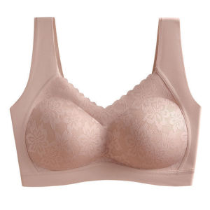 OK Bra Traceless Latex Cotton ชุดชั้นในสตรี Push-Up ไม่มีแหวนเหล็กสบาย Breathable ปรับ Bra