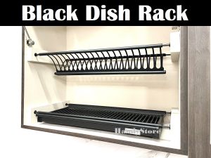 The NEW BLACK STAINLESS STEEL Dish Rack/ Kitchen Cabinet Dish Drainer