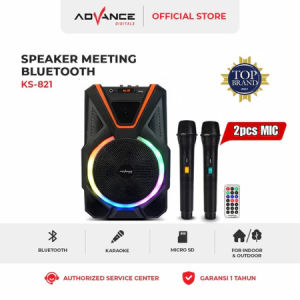 Advance speaker bluetooth bass 8inch KS-821 speaker subwoofer speaker mic speaker bluetooth karaoke speaker multimedia portable FREE mic wireless Garansi resmi 1 tahun
