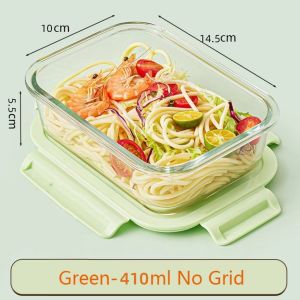 CBLUE Glass Lunch Box Leak Proof Microwave Safe Lunch Bento Box With Lid Food Keeper Crisper