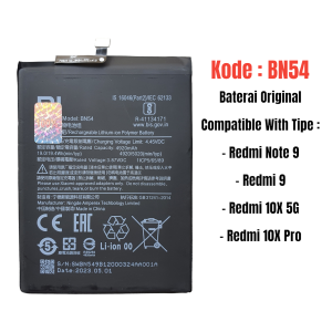 Baterai For Xiaomi Redmi Note 9 Redmi 9 Redmi 10X 5G Redmi 10X Pro Batre BN54 Battery
