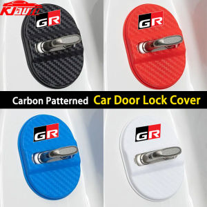 4pcs Toyota Car Door Lock Protective Cover ABS Self-adhesive Car Door Lock Anti Rust Sleeve For Vios Raize Wigo Rush BZ4x Veloz Yaris Ativ Innova Altis Fortuner Hilux GR Sport TRD