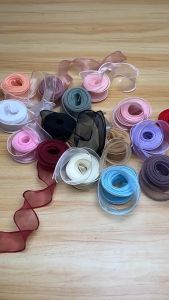 【Local Delivery】4CM 10 Yard Wave Lace Ribbons Fish Tail Ribbon Bungkusan Bunga Floral Party Gift Hadiah 鱼尾纱缎带 reben