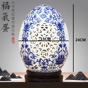 (1Pcs)แจกันเซรามิกแจกันจีนโบราณตู้รอยัลบลูและแจกันลายครามสีขาวตู้ห้องนั่งเล่นทีวีของขวัญขึ้นบ้านใหมตกแต่งบ้าน
