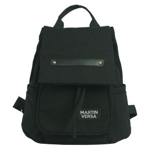 MARTIN VERSA Tas Ransel Wanita 35 CM Women Backpack Kanvas TRW15-HITAM