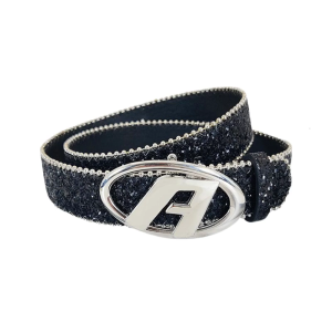 Sáng lấp lánh khóa hình bầu dục vành đai cho phụ nữ thanh thiếu niên Bead TRIM vành đai tất cả đều hợp chất liệu da PU vành đai cho trang phục dự tiệc Dresses