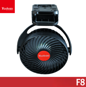 Yoobao F8 Desktop Clip Fan with 3 Speed Options Rechargeable Power Bank + LED Light Rotatable Fan