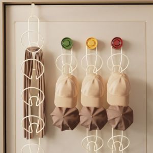 UDIEOA  Iron Suction Cup Hat Organizer No Punching Stackable Baseball Cap Hanger Universal Space Saving Hat Display Holder for Home