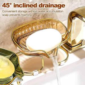 Okey Shop Clam Shape Soap Dish with Drain Soap Box Soap Holder for Shower Countertop Bathtub