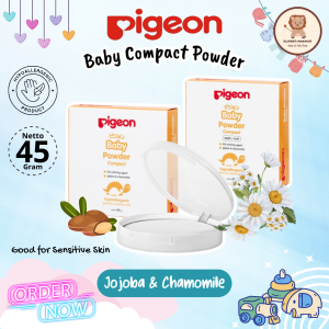 PIGEON Baby Compact Powder Cake Ekstrak Jojoba dan Chamomile 45Gr Baby Bedak Padat Bayi