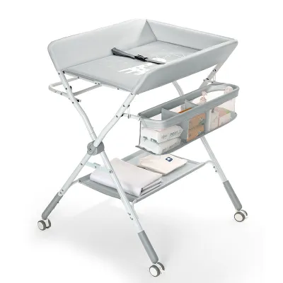 Bàn thay tã và massage di động gấp gọn cho bé INHOUSE F3 khung thép chịu lực nâng hạ 3 cấp độ vải kháng khuẩn Oxford 150D tải trọng 50kg