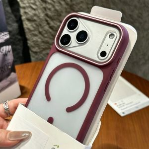 Luxury Simple Hit Color Matte For Magsafe Magnetic Case For iPhone 17 16 15 14 13 12 Pro Max Plus Shockproof Bumper Hard Cover
