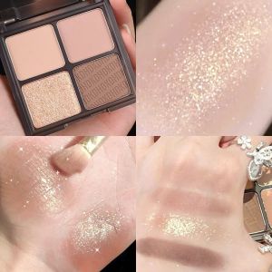 【Chống Thấm Nước/Mồ Hôi】Bảng Phấn Mắt 4 Màu Trang Điểm Học Sinh Phủ Bóng Ánh Kim Chất Lượng Cao Trang Điểm Hàng Ngày