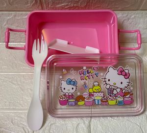 Cartoon lunch box for kids with spoon