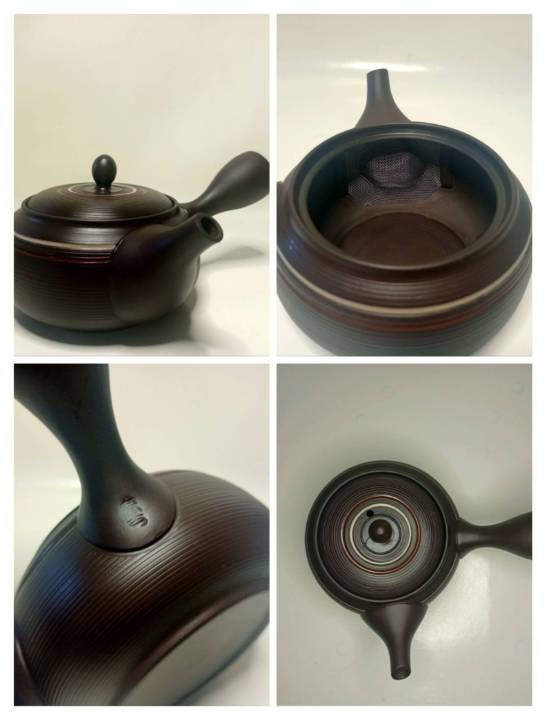 Japanese Tea Kyusu 240cc, Pure Handmade by Seiho Hida, Tokonameyaki