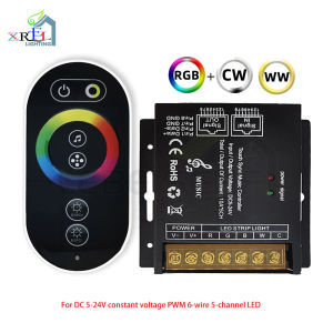 LED Music Synchronization Controller DC5V-24V With RF6 Touch Wireless Remote LED Dimmer For Single Color CCT RGB RGBW RGBCW LED Strip Lights