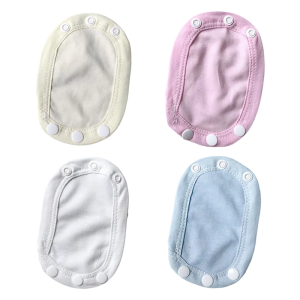 4Pcs/pack Diaper Extender Soft Cotton Toddler Romper Extension Sheet Secure T3 Plastic Snap Adjuster for Baby Clothes