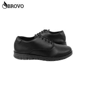 Brovo sepatu pria wolf footwear boots kulit brodo golden series fashion leather casual man manic Hitam