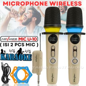 FLECO 2pc Mic Wireless Mic Tanpa Kabel Suara Jernih Anti Noise Profesional Microphone Cas USB FLECO F-103 ( Isi 1 ) / FLECO F-103D ( Isi 2 ) - Double Mic Wireless Berkualitas - Mic Double Wireless / Mikrofon Genggam / Mic Karaoke / 2 Mic Tanpa Kabel ~TFA