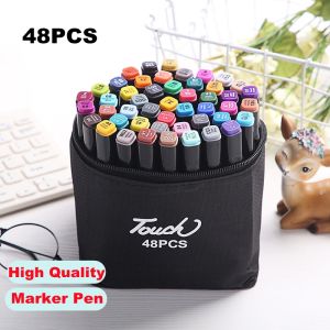 168/120/80/48/30 Colors Art Set Touch Maker Drawing Paiting Pen Sets Use on Both Ends Twin Tip Color Pewarna