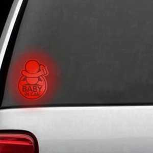 3D Sticker Reflector Sign Baby In Car | Stiker Reflektor Lucu Unik Bayi Di Mobil