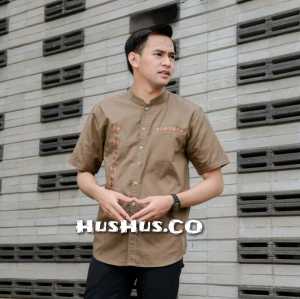 Baju Koko Pria Dewasa Lengan Pendek Koko Bordir Terbaru