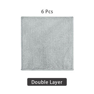 JustLiving 6/12Pcs New Multifunctional Non-scratch Wire Dishcloth Restaurant Multipurpose Wire Dishwashing Rags for Wet and Dry Scrubs Cleans for Dishes/ Sinks/ Counters Stove Tops
