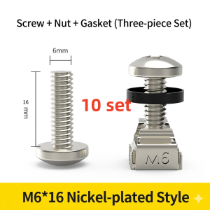 30pcs M6x16mm Rack Mount Cage Nuts M6 Screwnuts For Network Server Cabinet Rack Mount Server Shelves