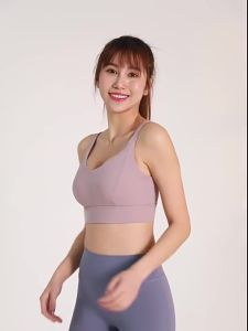 【SG🚚】Women Yoga Sports Bra Shockproof High Strength Fitness Vest Fixed Pads Beautiful Back Breathable Travel Workout Bra
