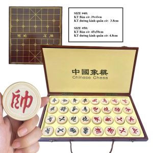 Hộp Cờ Tướng kèm Quân Cờ Gỗ Thiên Nhiên Nguyên Khối - Cờ Gỗ Nét Khắc [Gỗ BD]