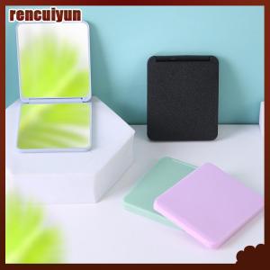 rencuiyun กระจกขนาดเล็กแบบพกพาพับได้ กระเป๋าเครื่องสำอางกระจกพลาสติกขนาดเล็กพกพาได้สำหรับเดินทาง