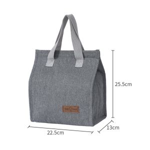 Fashion Portable Thermal Insulation Lunch Bag Lunch Box Storage Handbag Waterproof Canvas Lunch Bag