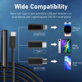 Endoscope Inspection Camera Flexible Rigid Snake Camera With 6 LED Lights 7.9mm IP67 Waterproof Tube USB Endoscope Camera for Android iPhone iPad Sink Pipe Drain Camera. 