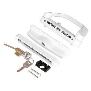Balcony Glass Door Handle Lock Zinc Alloy Sliding Door Handle Reversible Lock with Key Sliding Patio Door Handle Set