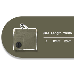 Pet Treat Pouch Cotton Fabric Rubber Cross Opening Auto Closure Leak Proof Hanging Clip Outer Pocket