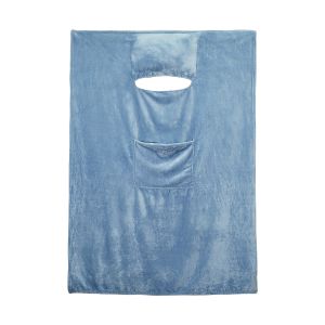 Cozy Blue Flannel Blanket with Pillow - Multi-Use All-Season Soft Throw for Sofa Camping Car & Office - Compact Portable Design Contemporary Style Home Decor Versatile Camping Gear Versatile Blanket Comfortable Texture