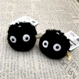 AW พวงกุญแจลูกปอมๆ จี้ถ่านดำ น่ารัก นุ่มๆ Spirited Away pendant