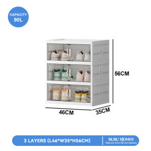 SUSU HOMES Installation-free Shoe Cabinet Foldable Large Capacity Storage Organizer Shoe Rack Kabinet Kasut Bertingkat