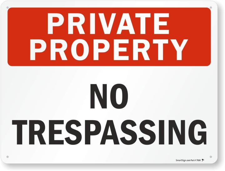 Private Property No Trespassing Sign Large Metal Warning Signs For