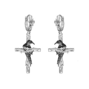 Gốc Gothic Crow Bông Tai Phong Cách Punk thả lủng lẳng Gothic Thánh Giá những chiếc Khuyên tai Phụ Kiện Cho Cô Gái Và Phụ Nữ