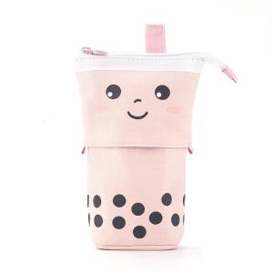 กล่องใส่ดินสอยืดหดได้สำหรับกล่องดินสอการ์ตูนแบบตั้งกล่องใส่ปากกาโต๊ะที่วางปากกาได้มีซิปสำหรับเด็กผู้ชายและเด็กผู้หญิง