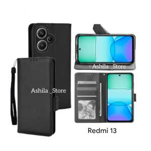 Xiaomi Redmi 13 Casing Dompet Flip Cover Leather Premium Case Sarung Buku HP Bisa Standing