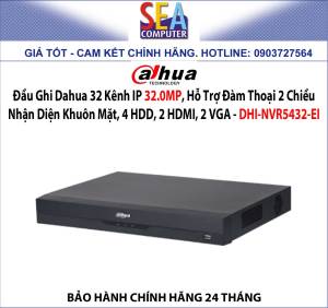 Đầu Ghi Dahua 32 Kênh IP 32.0MP Hỗ Trợ Đàm Thoại 2 Chiều Nhận Diện Khuôn Mặt 4 HDD 2 HDMI 2 VGA - DHI-NVR5432-EI