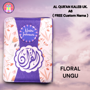 AL QURAN KALEB UK A6 Zipper Ekslusif FREE Custom Nama Di PIN / Murah