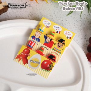 Tusukan bento lucu 1 set karakter mata garpu bento makan anak garpu buah Jepang tusuk bento picks