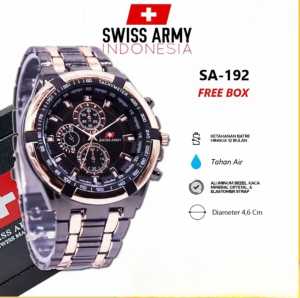 BISA COD - JAM TANGAN PRIA SWISS ARMY RANTAI ANTI AIR CHRONO VARIAN FREE BOX FREE BATERAI CADANGAN - FASHION WATCHES