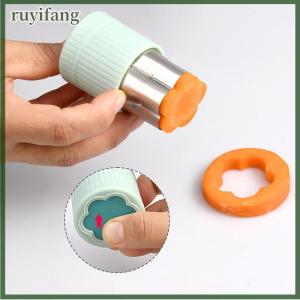 ruyifang Baking Molds Fun Functional Vegetable Cutter Shapes Stainless Steel Press-type Mini Cookie Cutter For Kids