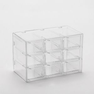 SFHDF วางซ้อนกันได้ แฟชั่นสำหรับผู้หญิง ตู้เก็บของตู้ ภาชนะแต่งหน้า โฮมออฟฟิศออฟฟิศ ของกระจุกกระจิก เครื่องสำอางสำหรับผู้หญิง กล่องเก็บของลิ้นชัก กล่องเก็บของโปร่งใส ที่จัดระเบียบเครื่องเขียน ลิ้นชักเก็บของบนโต๊ะ